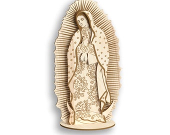 Lady Guadalupe, Laser Cut Files - Svg+Dxf+Pdf+Ai+Cdr+Eps - laser Files - Instant Download - laser cut template - laser cut pattern