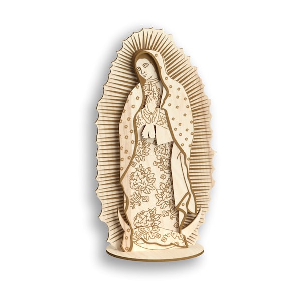 Lady Guadalupe, Laser Cut Files - Svg+Dxf+Pdf+Ai+Cdr+Eps - Fichiers laser - Téléchargement instantané - modèle de découpe laser - modèle de découpe laser