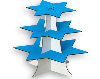 Star Cupcake Stand Laser Cut File: 3-Tier Vector Template (Digital Download)