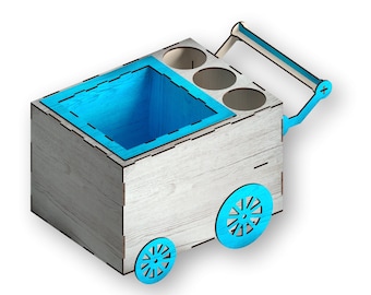 Archivos de corte láser para carrito de cerveza, modelo vectorial (descarga instantánea)