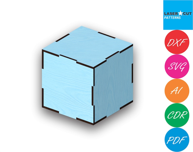 Cube Laser Cut Files Laser Cut Template Laser Cut Pattern Etsy