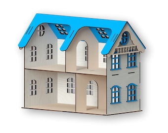 Dollhouse Laser Cut Files: 3mm Plywood Vector Model (Instant Download)