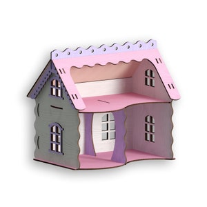 Little Cottage Dollhouse, Laser Cut Files - Svg+Dxf+Pdf+Ai+Cdr+Eps - laser Files - Instant Download - laser cut template - laser cut pattern