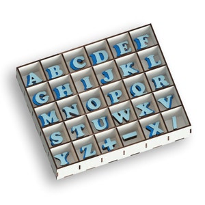 Alphabet Box, Laser Cut Files - Svg+Dxf+Pdf+Ai+Cdr+Eps - laser Files - Instant Download - laser cut template - laser cut pattern