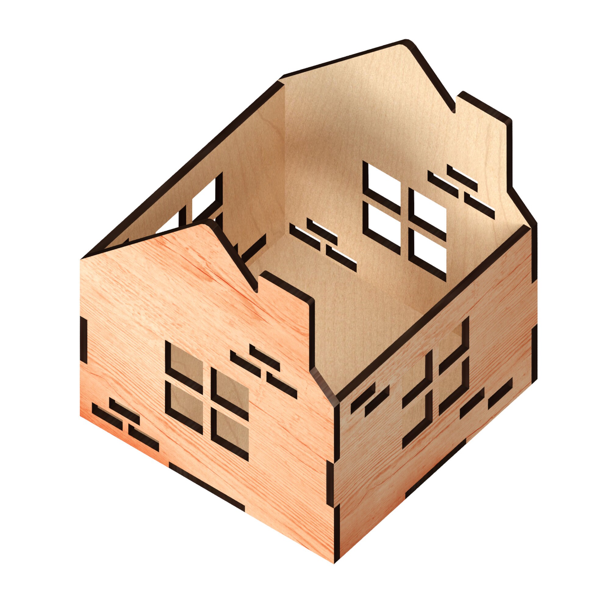 House Box Laser Cut Files Laser Cut Template Laser Cut Etsy