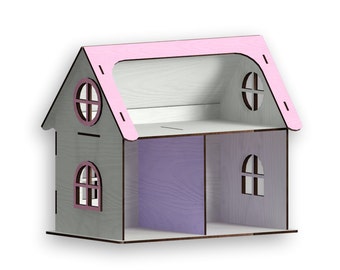 Little Dollhouse Laser Cut Files: SVG DXF PDF (Instant Download)