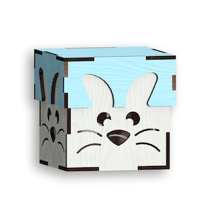 Rabbit Box, Laser Cut Files, laser cut template, laser cut pattern, vector model,vector plan,Instant download