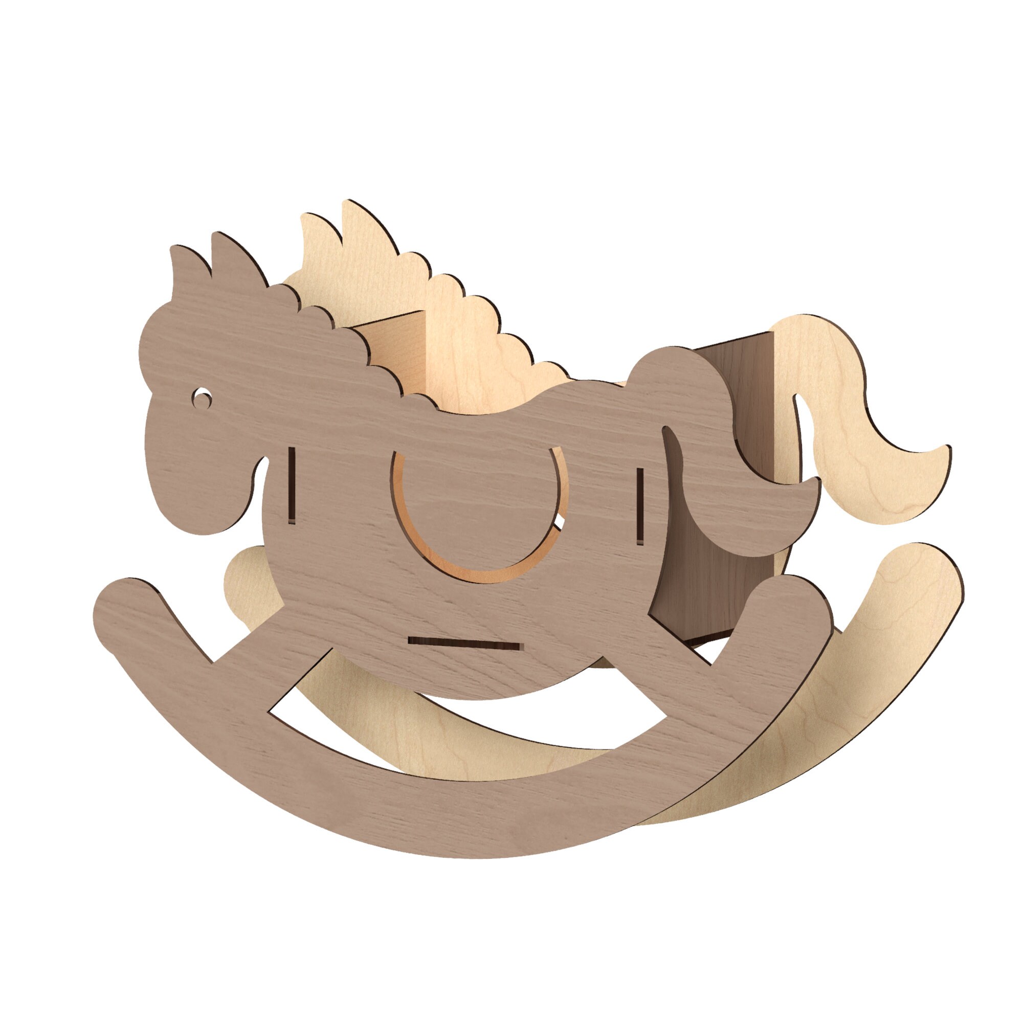 Rocking Horse Box Laser Cut Files laser cut template Vector Etsy