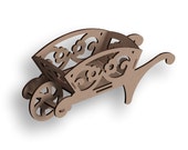Wheelbarrow Flowers Laser Cut File: Vector CNC Template (Digital Download)