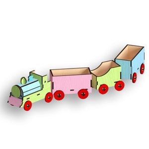Little Train Laser Cut Files: Svg, Dxf, Pdf, Ai, Cdr, Eps (Instant Download)