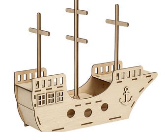 Pirate Ship,Laser Cut Files, laser cut template, Vector for Laser, laser cut pattern, vector model,vector plan,Instant download