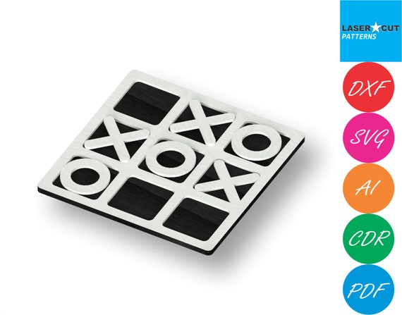 Tic Tac Toe svg files pattern for laser cutting