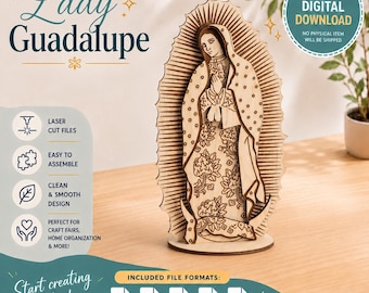 Lady Guadalupe Laser Cut Files, Vector Model (Digital Download)