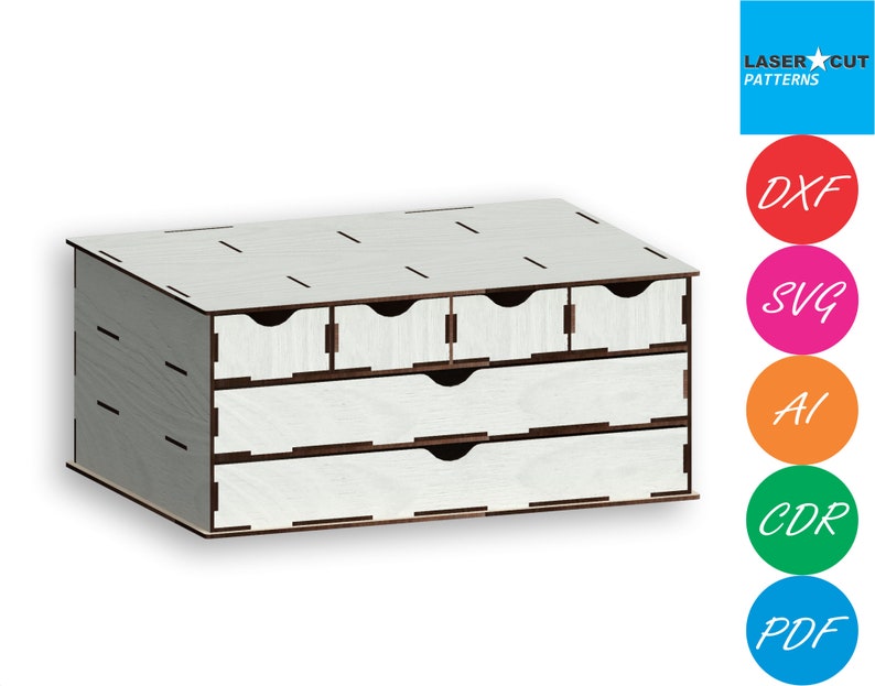 Drawer Organizer Laser Cut Files Svgdxfpdfaicdreps Etsy
