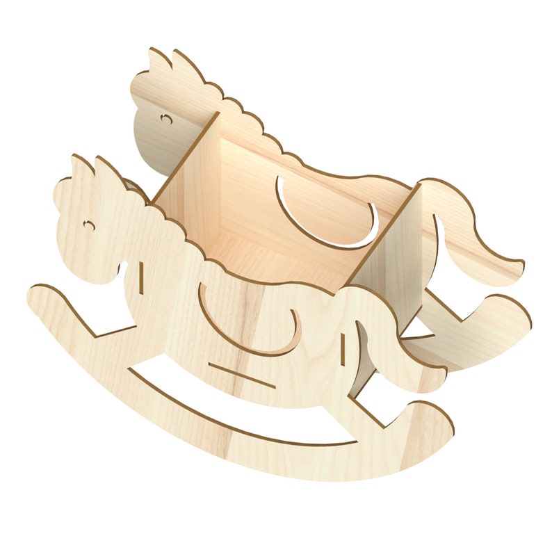 Rocking Horse BoxLaser Cut Files laser cut template Vector Etsy