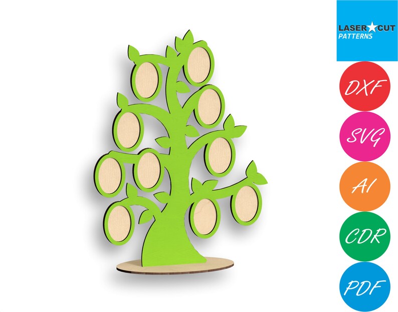 Family Tree Picture Frame Display Laser Cut Files Etsy
