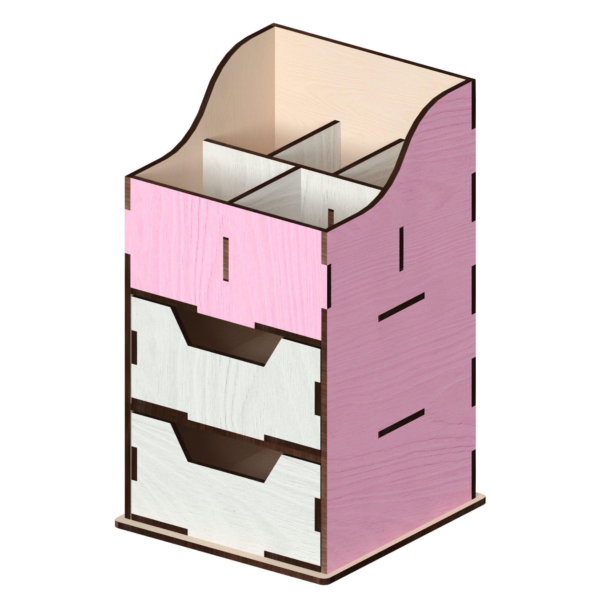 Desk Organizer Laser Cut Files Svgdxfpdfaicdreps Etsy