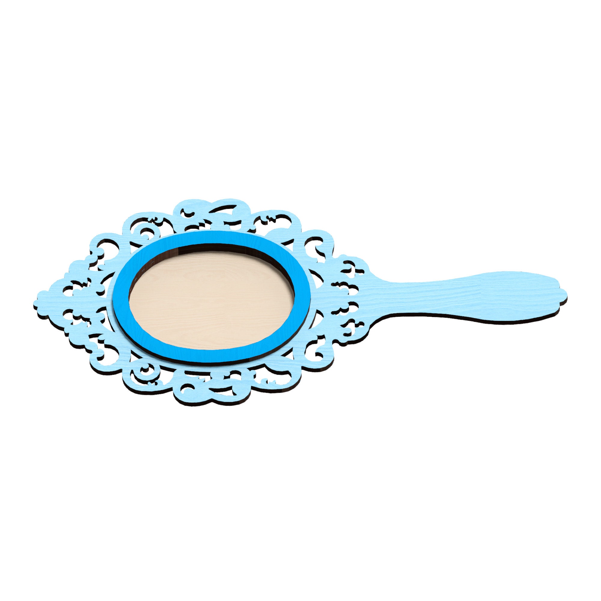 Princess Hand Mirror Laser Cut Files Svgdxfpdfaicdreps Etsy Canada