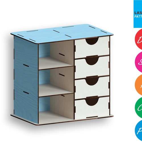 Drawer Organizer Laser Cut Files Svgdxfpdfaicdreps Etsy