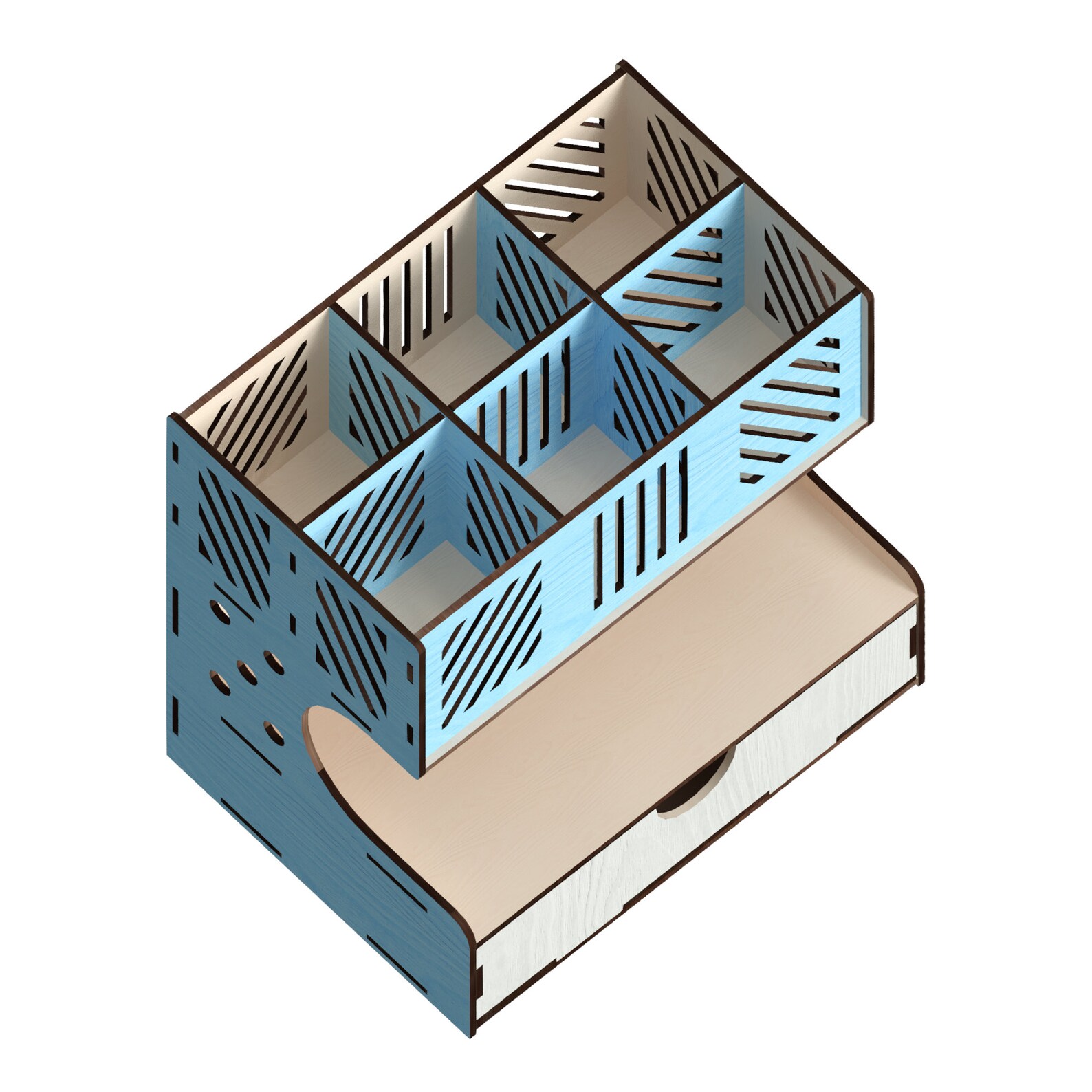 Desk Organizer Laser Cut Files Svgdxfpdfaicdreps Etsy