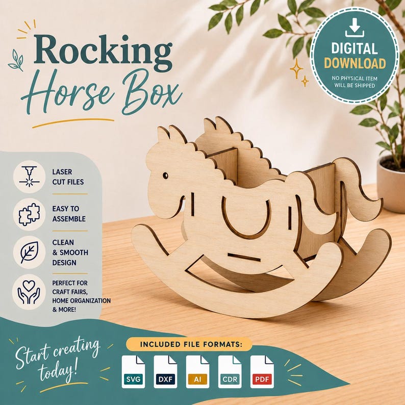 Box Rocking Horse Rocking Horse Box: Laser Cut Vector Plan (digital Download) - Etsy