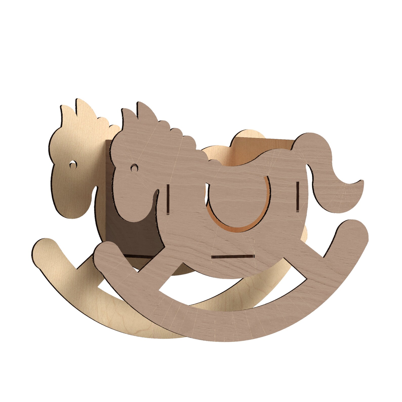Rocking Horse Box Laser Cut Files laser cut template Vector Etsy