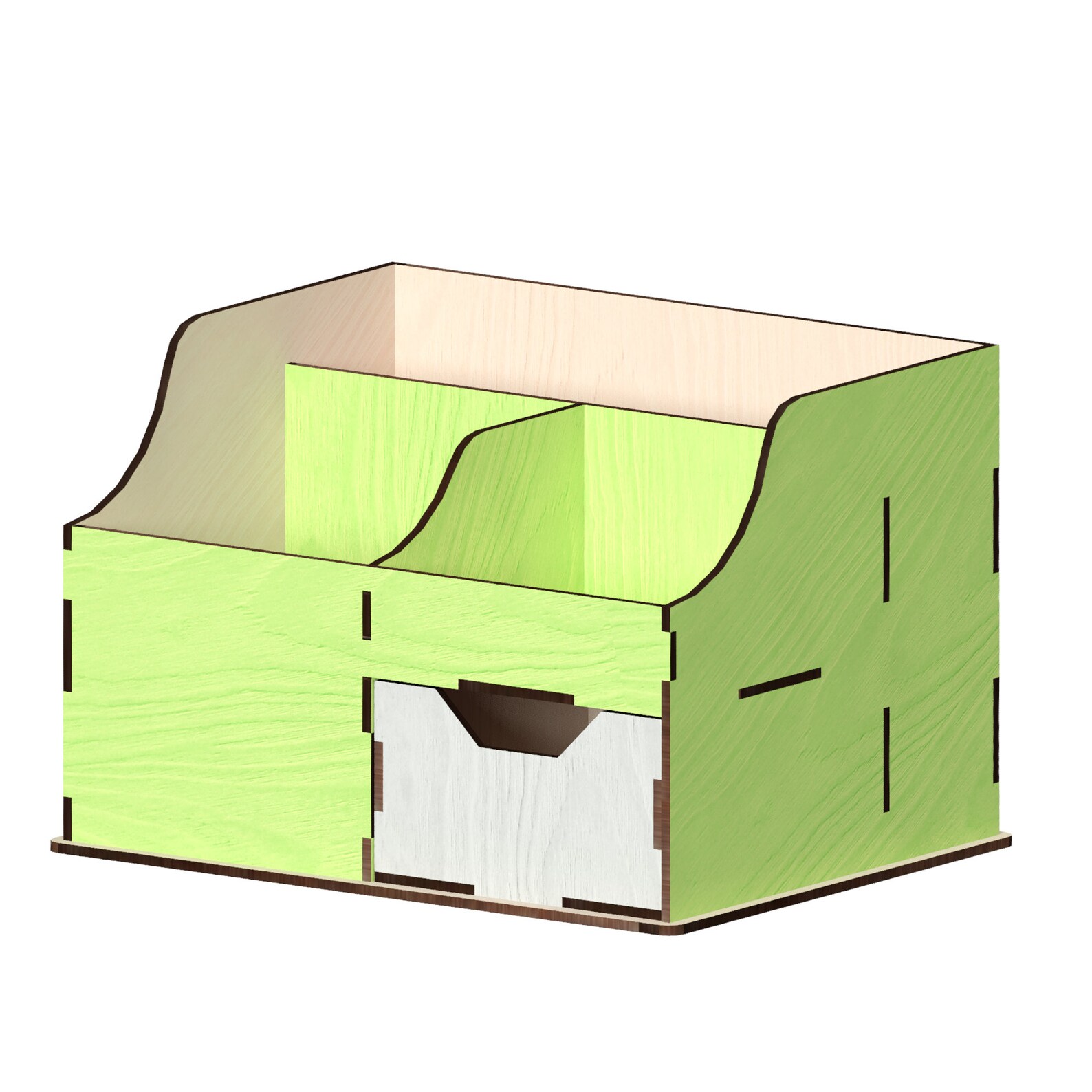 Desk Organizer Laser Cut Files Laser Cut Template Vector Etsy