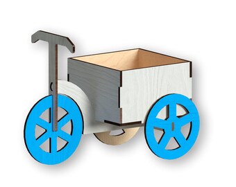 Flower Cart Laser Cut File: Vector Template (Digital Download)