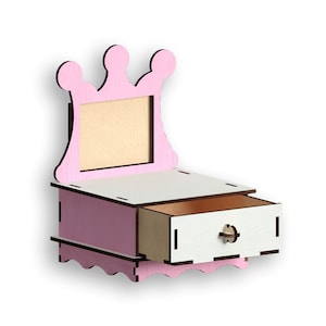 Drawer with Mirror,  Laser Cut Files, laser cut template, laser cut pattern, vector model,vector plan,Instant download