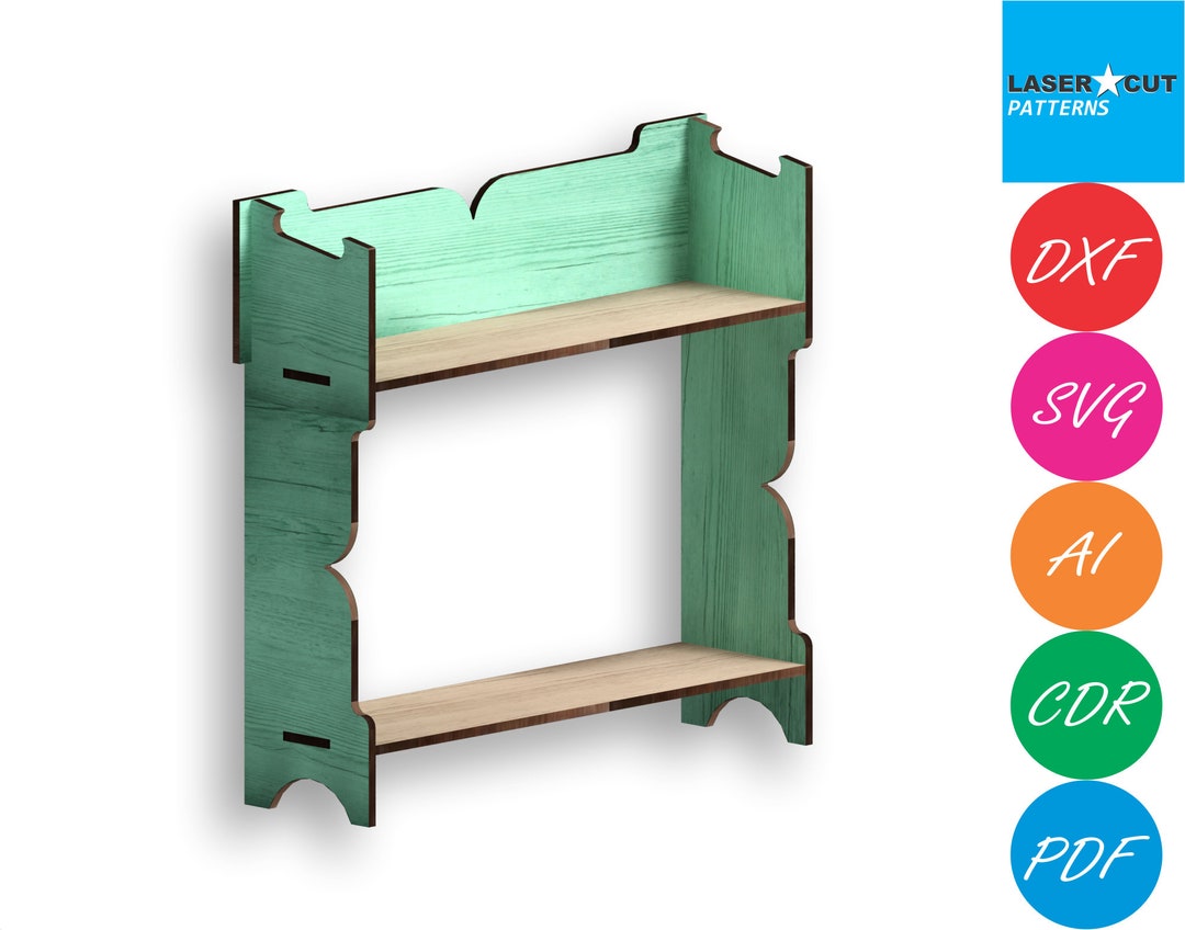 Vintage Wall Shelf Laser Cut Files Svgdxfpdfaicdreps Etsy
