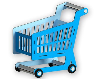 Laser Cut Shopping Cart Template, Vector Files (Digital Download)