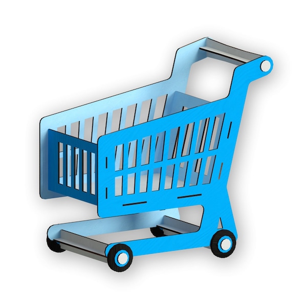 Shopping Cart, Laser Cut Files - Svg+Dxf+Pdf+Ai+Cdr+Eps - laser Files - Instant Download - laser cut template - laser cut pattern