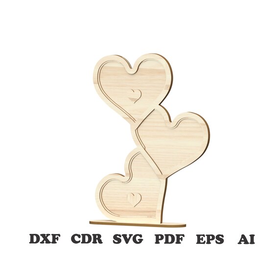 Wedding Hearts Drop Box Pattern Vector For Laser Cutting Cnc Etsy