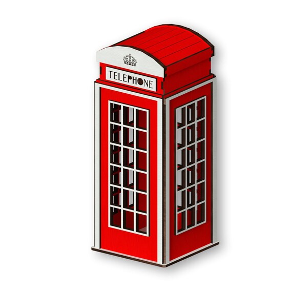 Telephone Box Laser Cut Files: Vector Model (Digital Download)