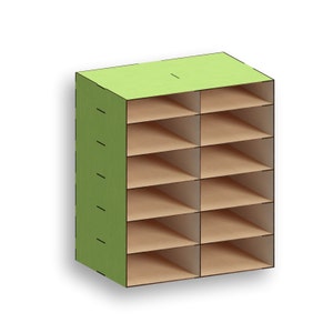 Shelf with Divisions, Laser Cut Files - Svg+Dxf+Pdf+Ai+Cdr+Eps - laser Files - Instant Download - laser cut template - laser cut pattern