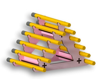 Soporte para bolígrafo, archivos cortados con láser - Svg+Dxf+Pdf+Ai+Cdr+Eps - Archivos láser - Descarga instantánea - plantilla de corte láser - patrón de corte láser