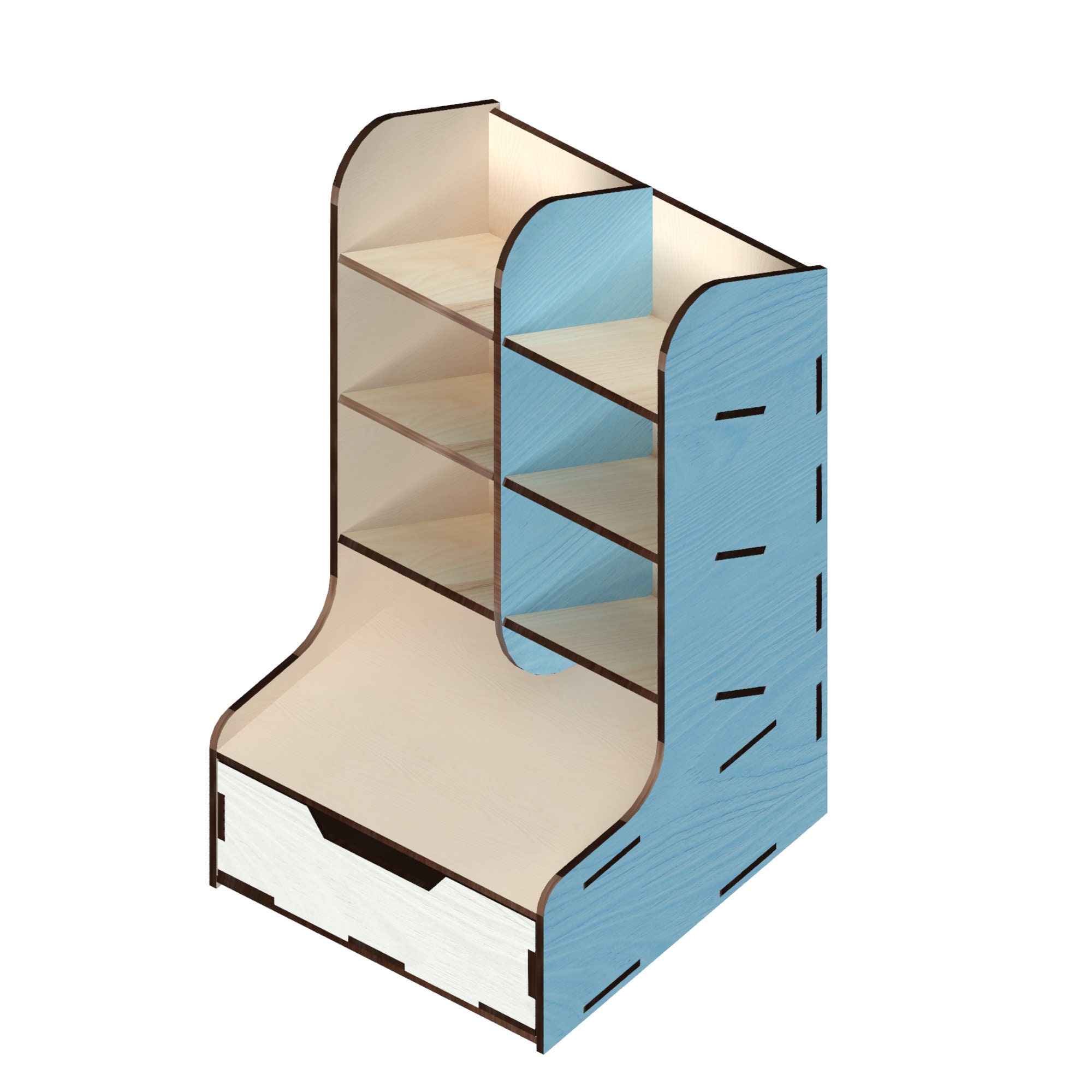 Desk Organizer Laser Cut Files Svgdxfpdfaicdreps Etsy