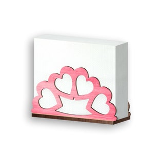 Napkin Holder Hearts, Laser Cut Files - Svg+Dxf+Pdf+Ai+Cdr+Eps - laser Files - Instant Download - laser cut template - laser cut pattern