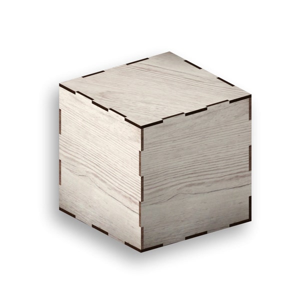 Cube 5x5x5 in, Laser Cut Files, laser cut template, laser cut pattern, vector model,vector plan,Instant download