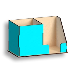 Pen and Post it notes holder, Laser Cut Files - Svg+Dxf+Pdf+Ai+Cdr+Eps - laser Files - Instant Download - laser cut template
