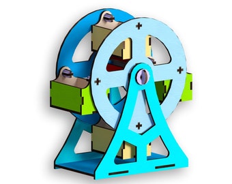 Mini Ferris Wheel Laser Cut Template: Vector Model (Digital Download)