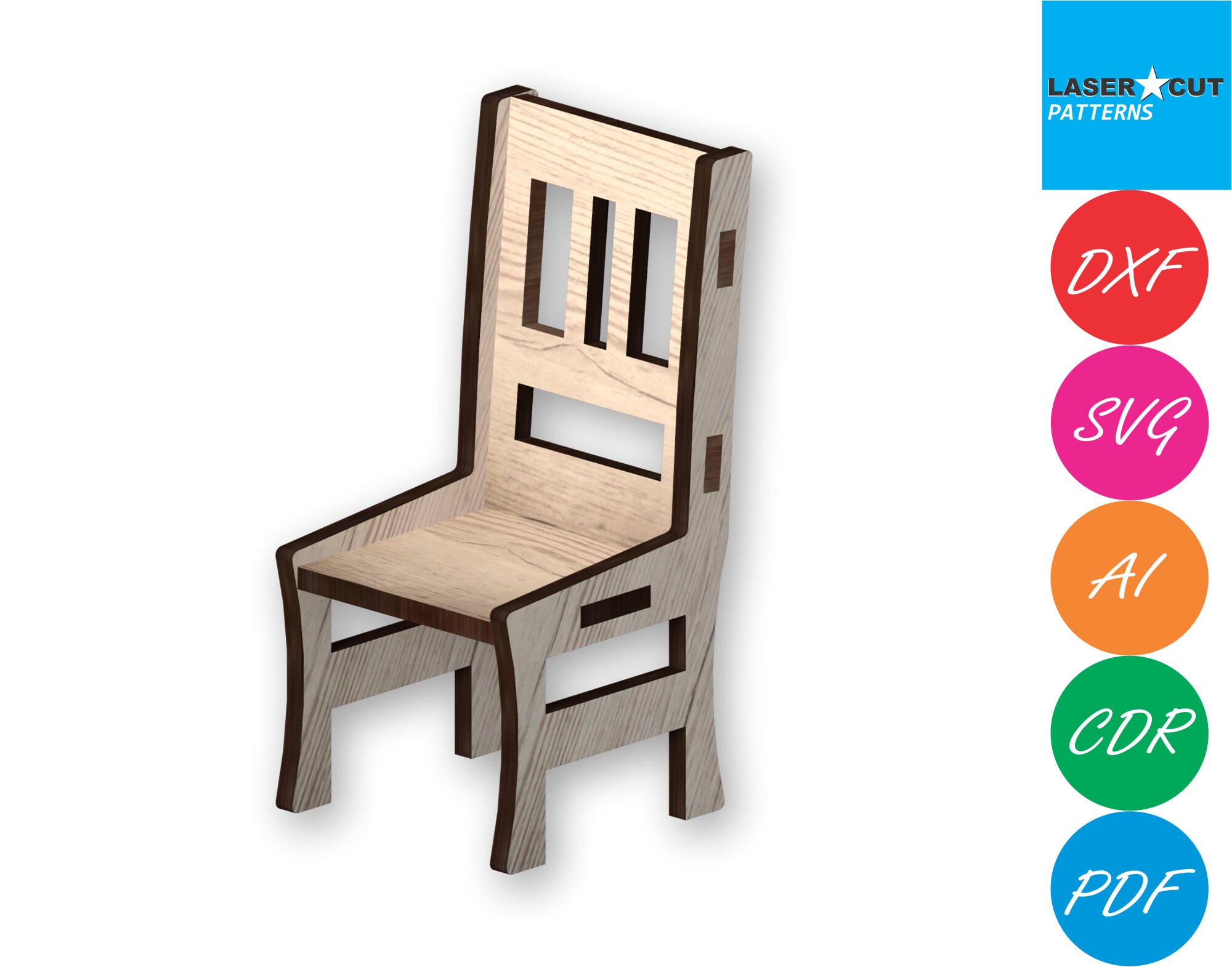 Chairfurniturelaser Cut Files Svgdxfpdfaicdreps Etsy UK