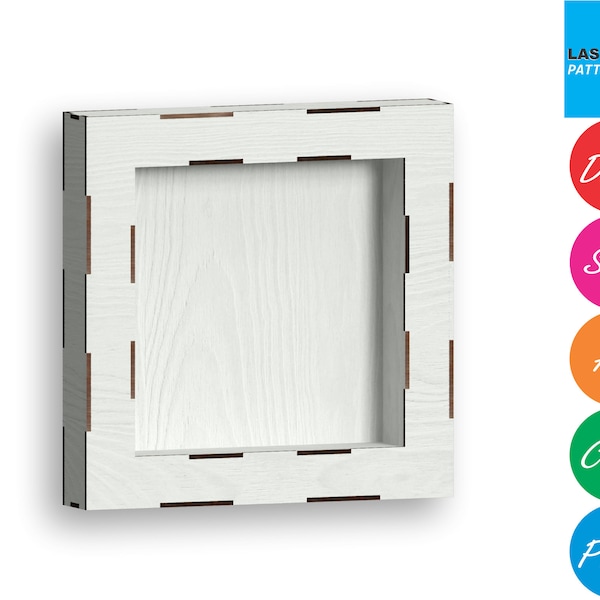Shadow Box Frame, Laser Cut Files - Svg+Dxf+Pdf+Ai+Cdr+Eps - laser Files - Instant Download - laser cut template - laser cut pattern