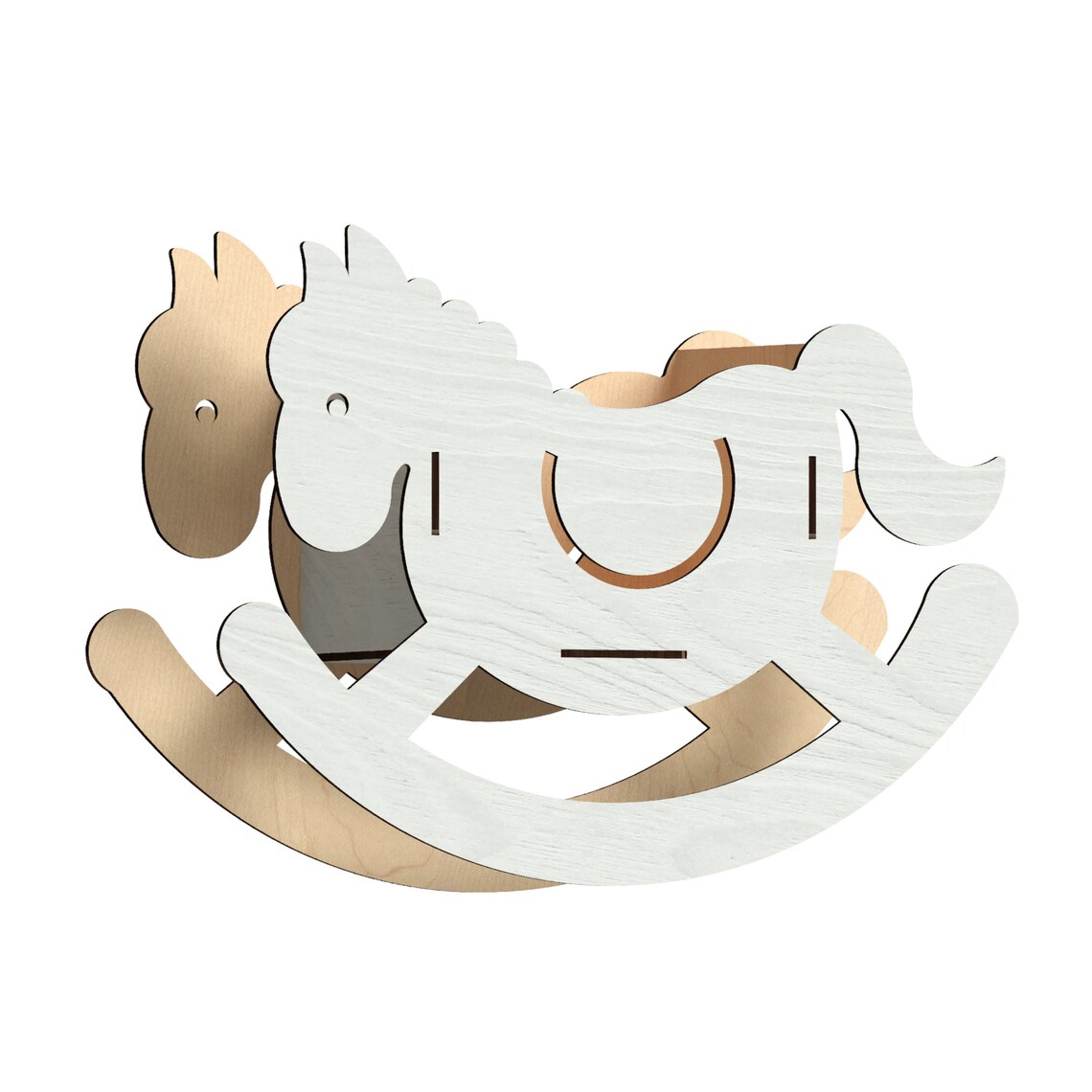 Rocking Horse Box Laser Cut Files laser cut template Vector Etsy
