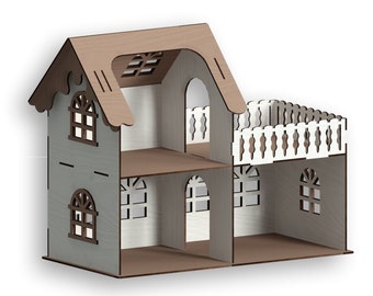 Dollhouse Laser Cut Files: Vector Model Template (Digital Download)