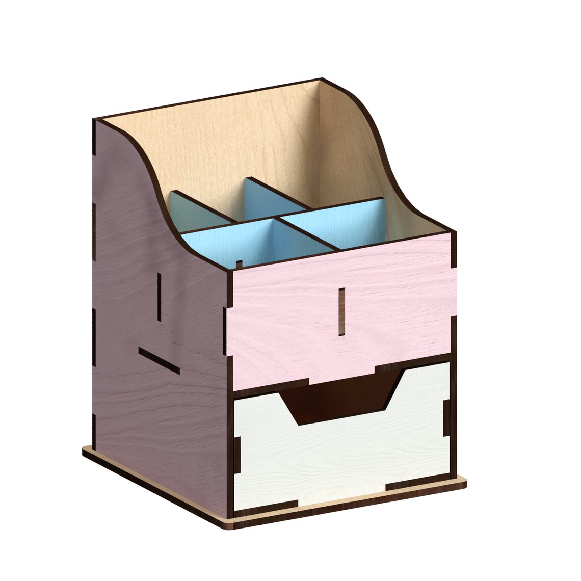 Desk Organizer Laser Cut Files Svgdxfpdfaicdreps Etsy