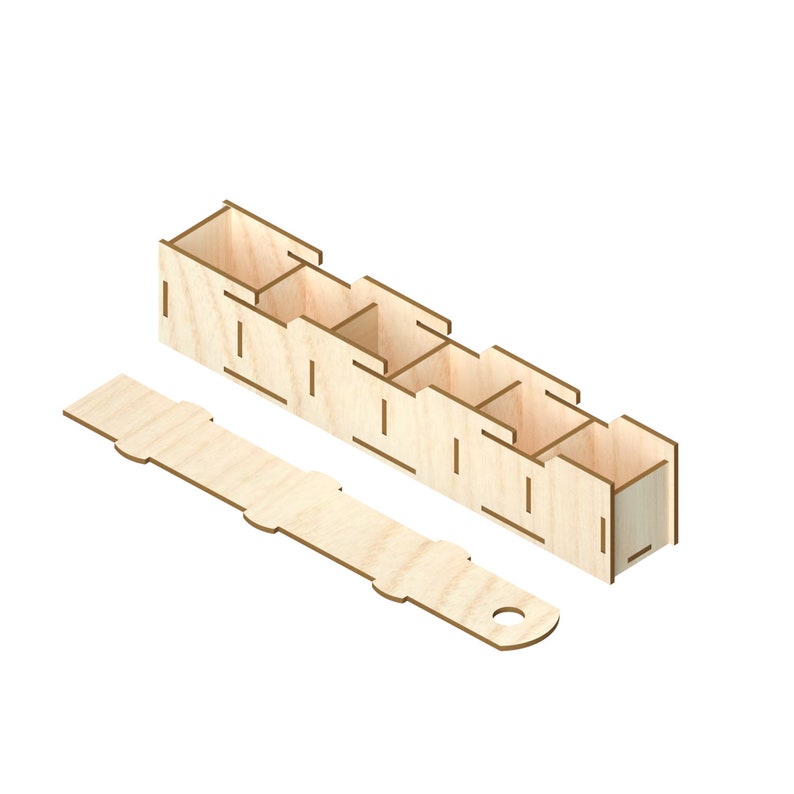 Sliding box with dividers Laser Cut Files laser cut Etsy