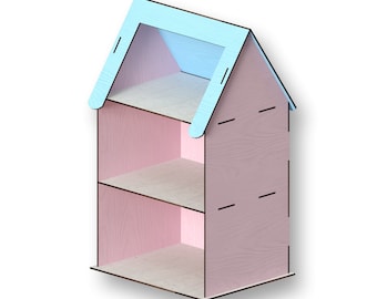 Dollhouse, Laser Cut Files - Svg+Dxf+Pdf+Ai+Cdr+Eps - laser Files - Instant Download - laser cut template - laser cut pattern