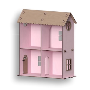 Dollhouse Model A, Laser Cut Files - Svg+Dxf+Pdf+Ai+Cdr+Eps - laserbestanden - Instant Download - lasergesneden sjabloon - lasergesneden patroon