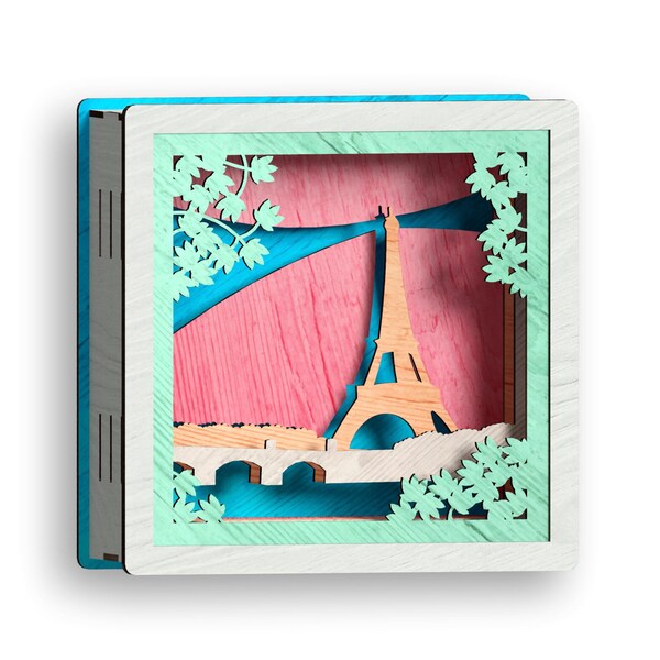 Light Box Tour Eiffel, Laser Cut Files - Svg+Dxf+Pdf+Ai+Cdr+Eps - Fichiers laser - Téléchargement instantané - modèle de découpe laser - modèle de découpe laser